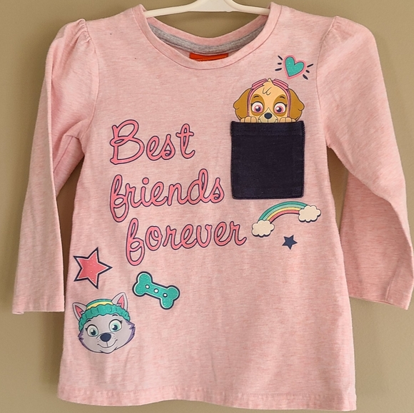Paw Patrol "Best Friends Forever" pink long sleeved tee shirt - Picture 1 of 3